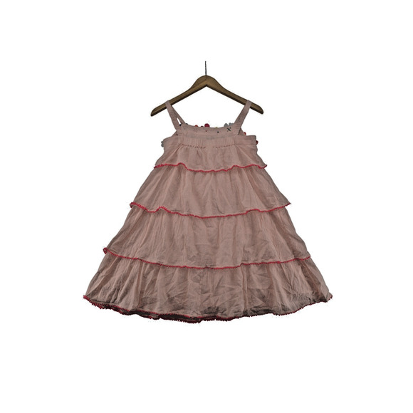 Mini Boden Girls Tank Dress Size 11-12 Green Pink Colorblock Knee Length Casual - Picture 5 of 7
